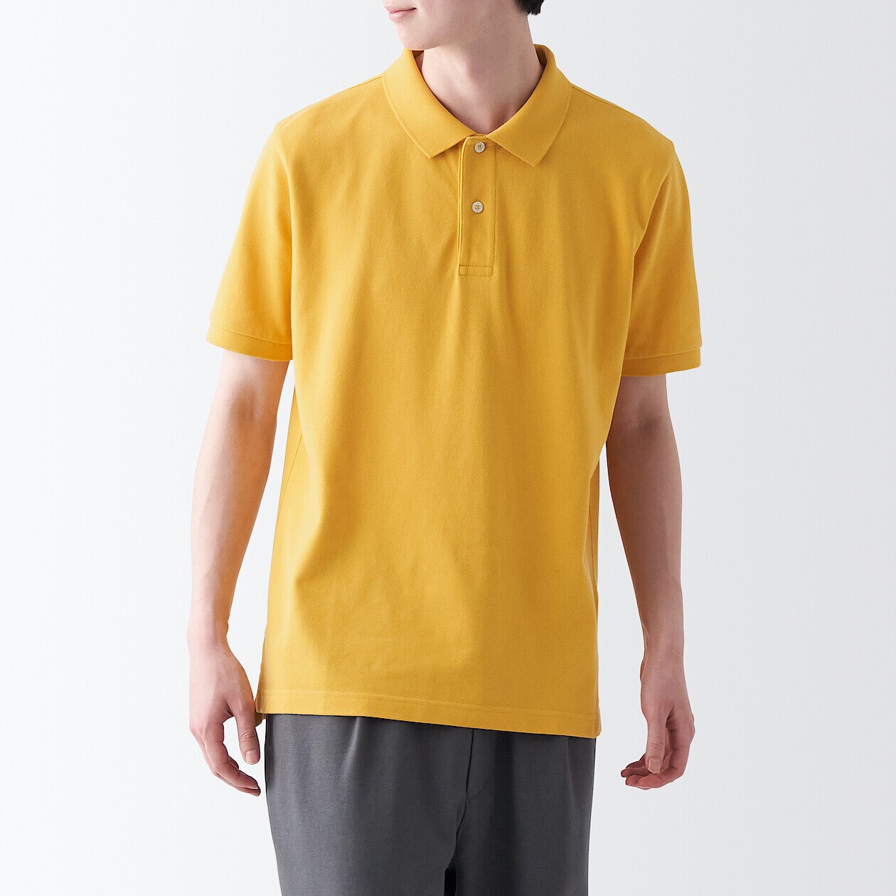 Shop Washed Pique Short Sleeve Polo Shirt online | Muji KSA